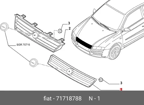 Решетка радиатора ALFA ROMEO 71718788