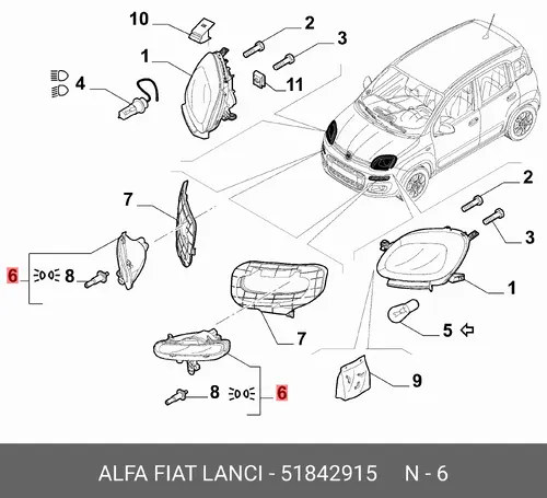 Ходовые огни ALFA ROMEO 51842915