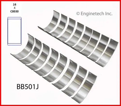  BB501J Вкладыши коленвала(комплект), Engine tech