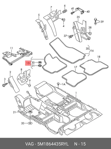 Коврики в салон VAG 5M1864435  RYL