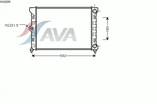 Радиатор системы охлаждения двигателя AVA VW2099