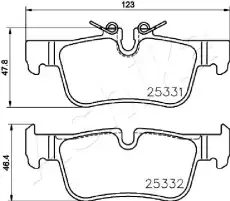 Тормозные колодки дисковые ASHIKA 51-00-0103
