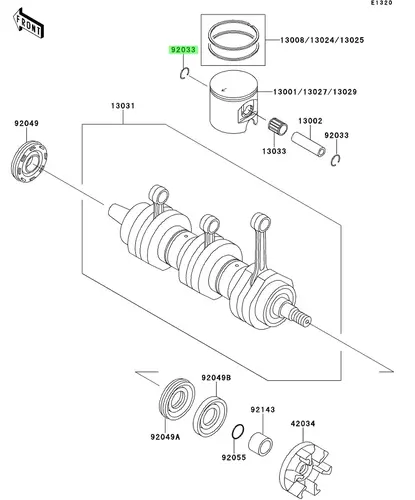 RING-SNAP/ Стопорное кольцо 920333721 KAWASAKI