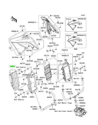 SCREEN,LH / Защита радиатора 1403700946C KAWASAKI