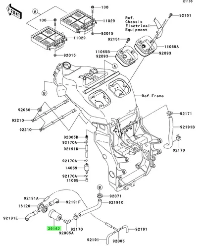 Прокладка глушителя KAWASAKI 391621091