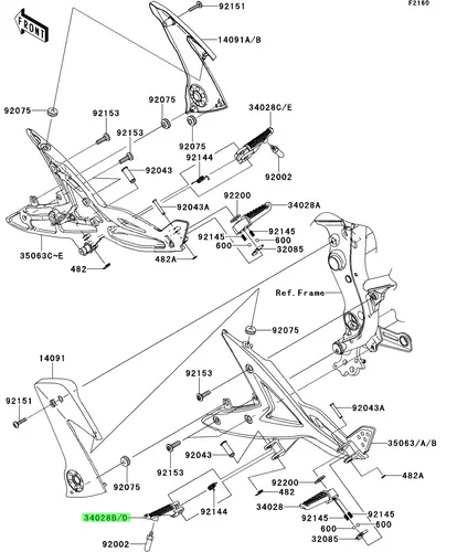 STEP,FR,LH \ Подножка, мет./ 340280059 KAWASAKI
