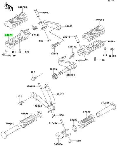 STEP,FR,LH \ ПОДНОЖКА, СПЛАВ 340280316 KAWASAKI