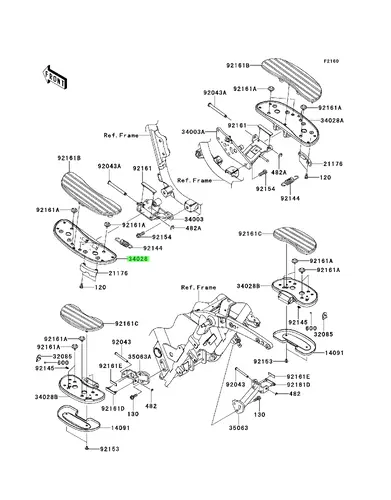 STEP,FR,LH \ Подножка, сплав 340280143 KAWASAKI