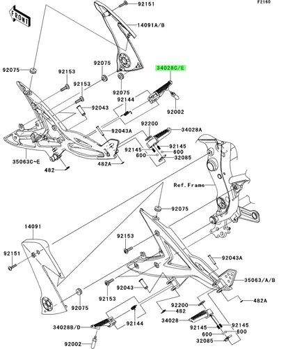 STEP,FR,RH \ Подножка, сплав 340280060 KAWASAKI