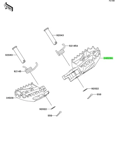 STEP,RH \ ПОДНОЖКА, СПЛАВ 340280015 KAWASAKI