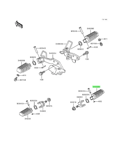STEP,RR,RH \ Подножка 340280048 KAWASAKI