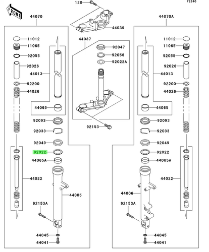 WASHER,FORK OUTER PIP 920221455 KAWASAKI