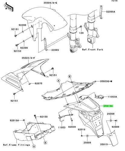 Подкрылок KAWASAKI 350190007