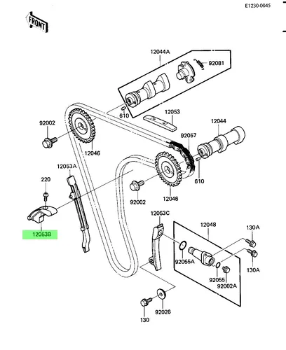 GUIDE,CHAIN,LWR 120531134 KAWASAKI