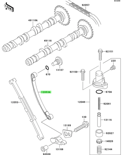 GUIDE-CHAIN / Успокоитель цепи задний 120531342 KAWASAKI