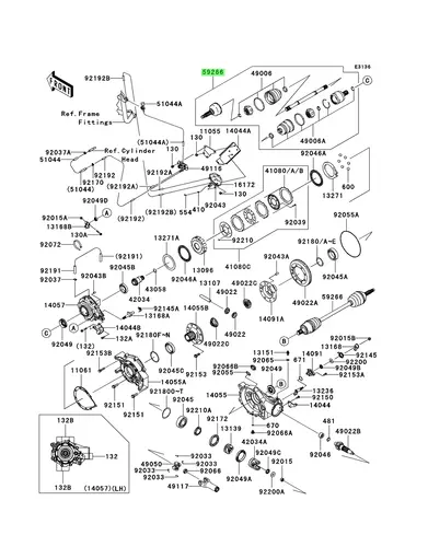 Вал приводной в сборе KAWASAKI 592660037