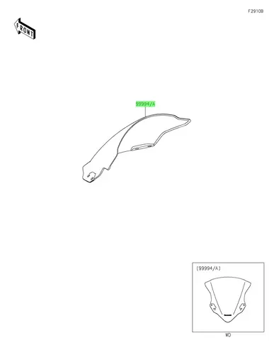 LONG WINDSHIELD SMOKE 999941045 KAWASAKI