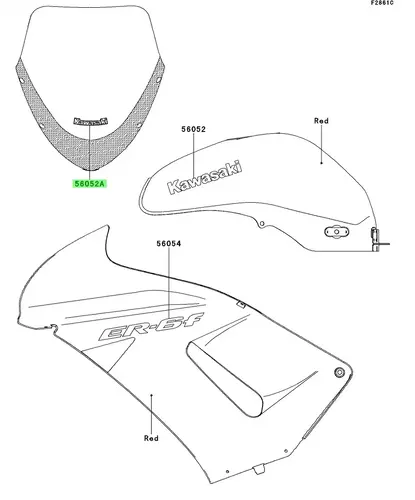 MARK,WINDSHIELD \ Наклейка обтекателя 560520819 KAWASAKI