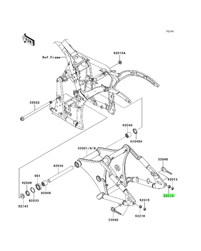 NUT,FLANGED,10MM 922100349 KAWASAKI
