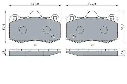 Тормозные колодки дисковые BOSCH 0 986 424 399