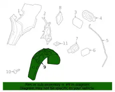 Подкрылок PORSCHE 9Y0810907