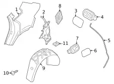 Подкрылок PORSCHE 9Y0810907