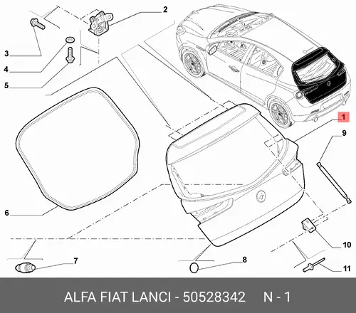 ДВЕРЬ 50528342 ALFA ROMEO