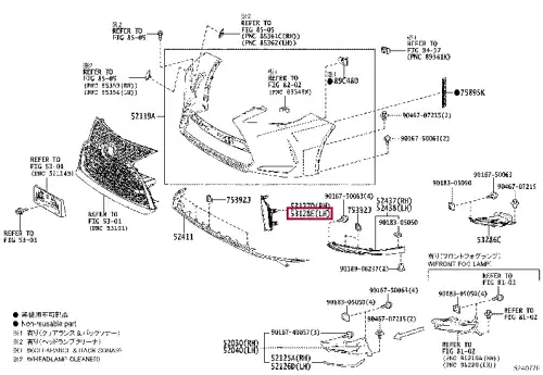 Решетка бампера TOYOTA / LEXUS 5312848020