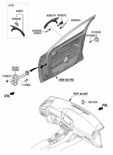 Ручка двери MOBIS 82651L1220