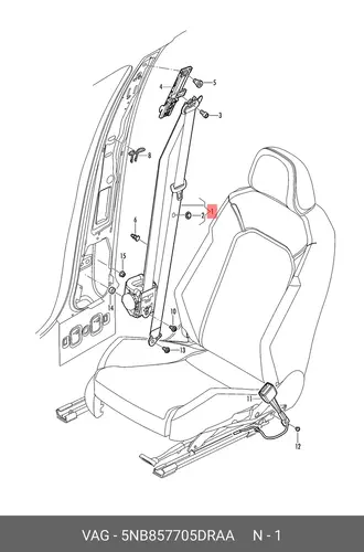 Трёхточечный автомат 5NB857705DRAA VAG