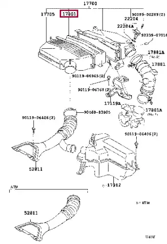 Фильтр воздушный TOYOTA / LEXUS 17801280108E