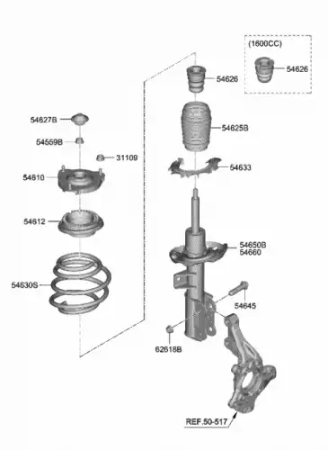 ЧАШКА СТОЙКИ АМОРТИЗАТОРА 54612L1000 MOBIS