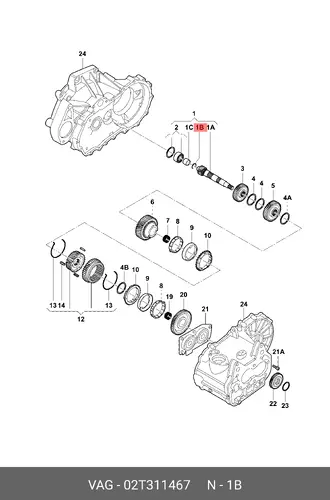 Стопорное кольцо 02T311467 VAG