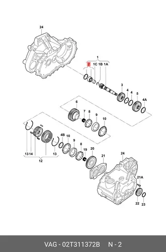 Роликовый подшипник 02T311372B VAG