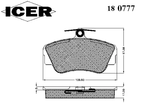 Тормозные колодки дисковые ICER 180777