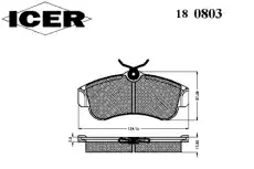 Тормозные колодки дисковые ICER 180803