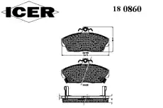 Тормозные колодки дисковые ICER 180860