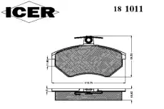 Тормозные колодки дисковые ICER 181011