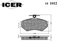 Тормозные колодки дисковые ICER 181012