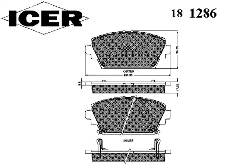 Тормозные колодки дисковые ICER 181286
