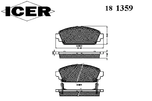 Тормозные колодки дисковые ICER 181359