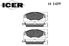 Тормозные колодки дисковые ICER 181439