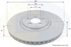 Тормозной диск COMLINE ADC1256V вентилируемый , передняя ось