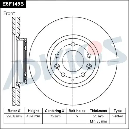 Тормозной диск ADVICS E6F145B