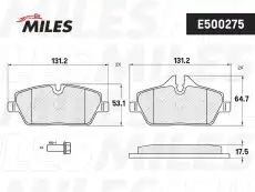 Тормозные колодки дисковые MILES E500275
