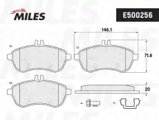 Тормозные колодки дисковые передняя ось MILES E500256