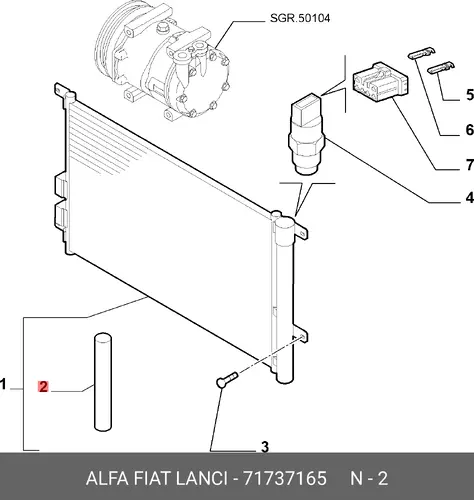 Осушитель кондиционера ALFA ROMEO 71737165