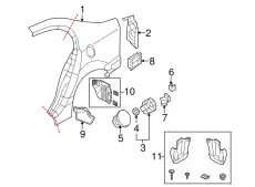 SPLASH GUARD SET, RR. 08P09-SNA-100R1 HONDA