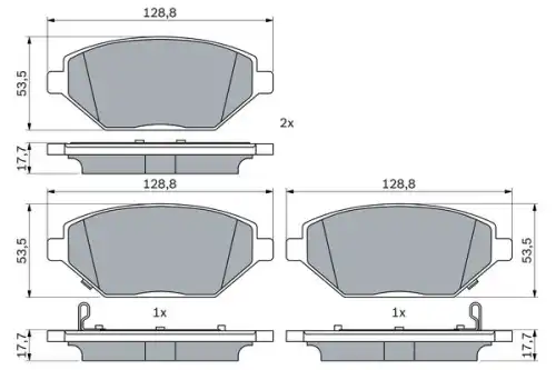 Тормозные колодки дисковые BOSCH 0 986 424 843