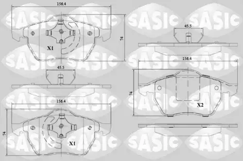 Тормозные колодки дисковые SASIC 6216143